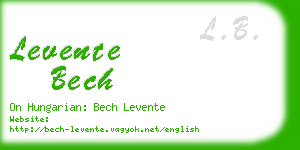 levente bech business card